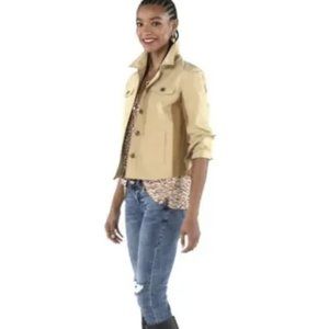 NWT Cabi Mason jacket khaki with buttons & faux suede panels under arms